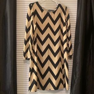 Black and Tan chevron dress probably size small to medium